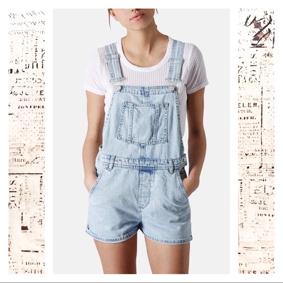 Topshop Pants - Topshop Moto Overall Shorts Short Overalls Denim